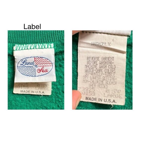 80s vintage green christmas teddy bear graphic ugly holiday pullover sweater - Picture 9 of 9